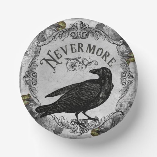 Eerie Raven Halloween Party Horror Paper Bowls