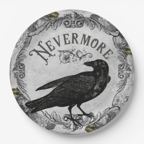 Eerie Raven Halloween Party Horror Paper Plates