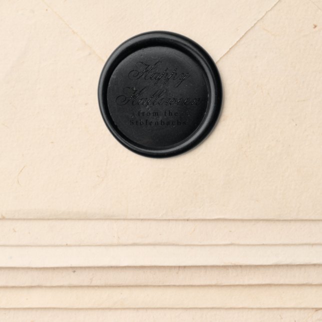 Eerie Script Halloween Favor Wax Seal Sticker (Front)