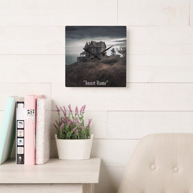 Eerie Seclusion Square Wall Clock (Reading Room)