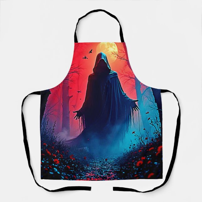 Eerie Shadow in Crimson Woods Design Apron (Front)