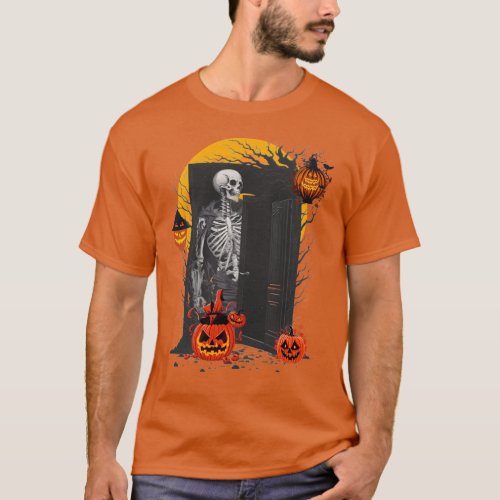 Eerie Skeleton Encounter Halloween Shirt for Adult