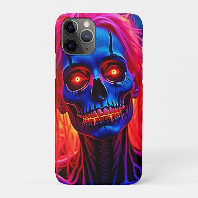 Eerie Skeleton with Pink Hair Design Case-Mate iPhone Case (Back)