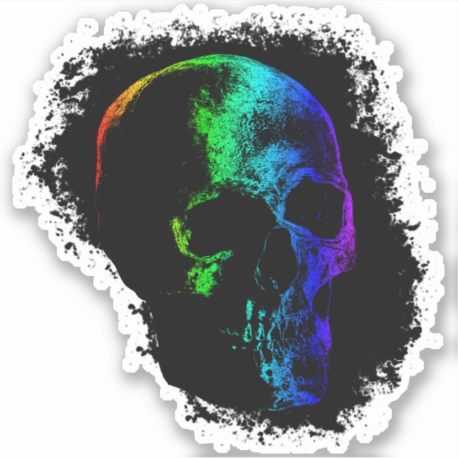 EERIE SKULL Rainbow Sticker (Front)