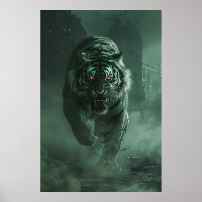 Eerie Tiger Zombies Personification Poster (Front)
