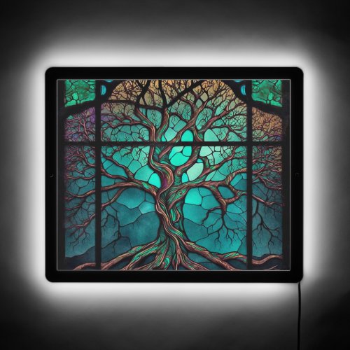 Eerie Tree Night Scene  LED Sign