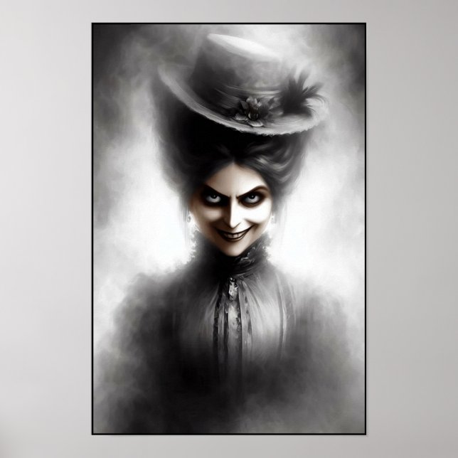 Eerie Victorian Era Portrait Art Poster (Front)