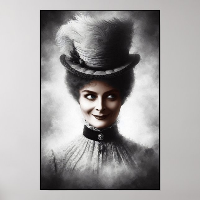 Eerie Victorian Era Portrait Art Poster (Front)