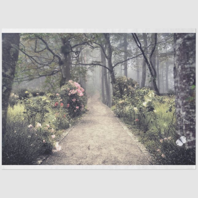 Eerie Victorian Garden Path Decoupage Tissue Paper (Front)