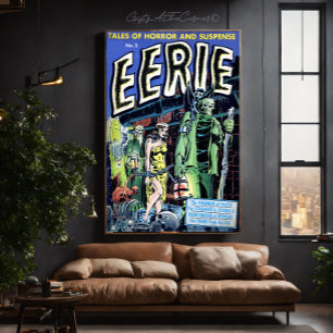 Eerie Vintage Horror Comics Framed Art