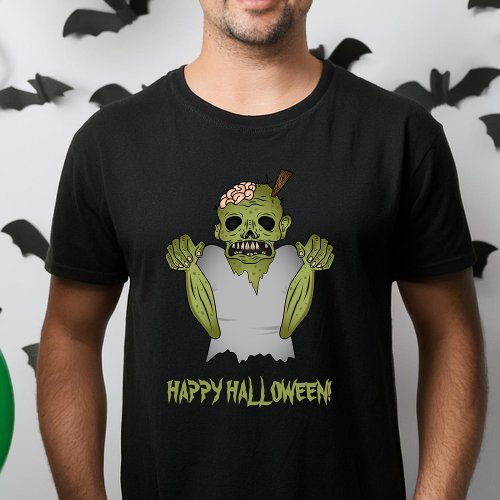 Eerie Zombie Green Undead Halloween Ghoul T_Shirt