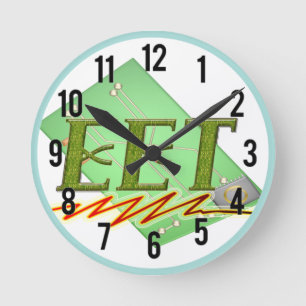 EET - ELECTRICAL ENGINEER TECH CIRCUIT BOARD LOGO ROUND CLOCK