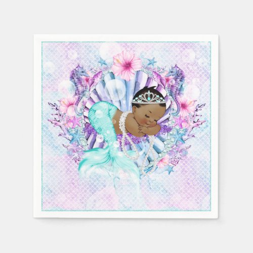 Eethnic Mermaid Baby Shower Napkins