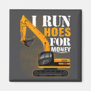 Eever I Run Cute Ss Cute Sss For Money Funny Excav Magnet