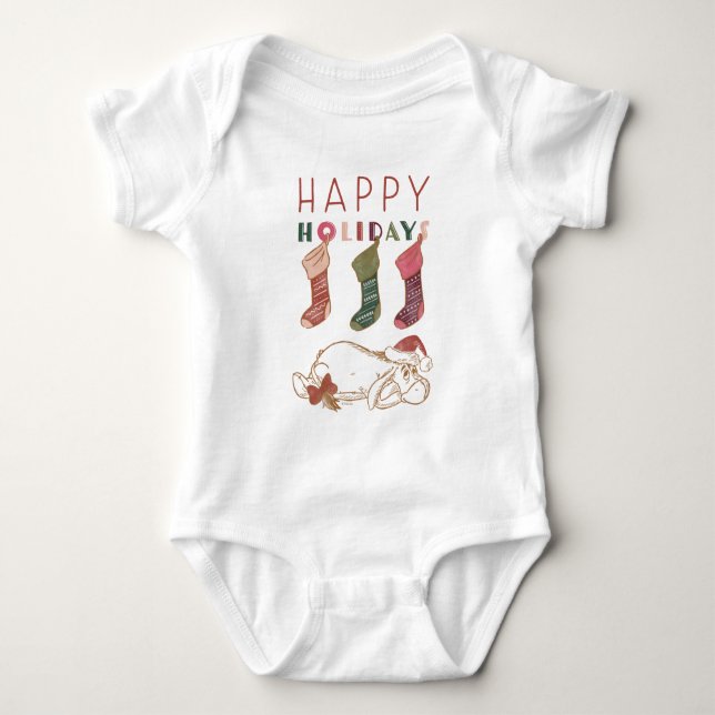 Eeyore | Happy Holidays Baby Bodysuit (Front)