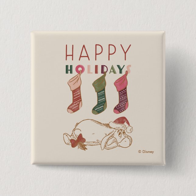 Eeyore | Happy Holidays Button (Front)