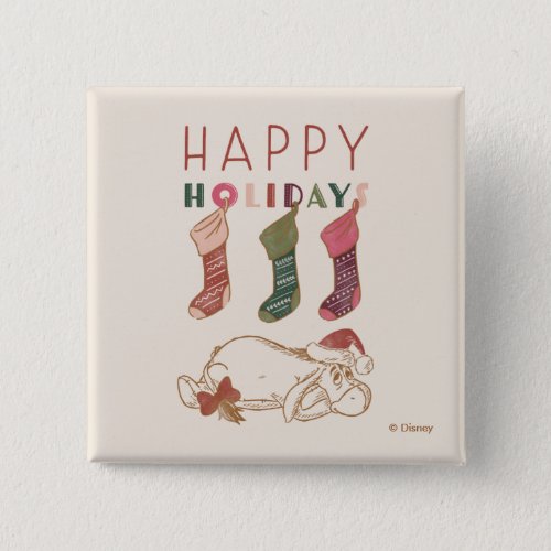 Eeyore  Happy Holidays Button