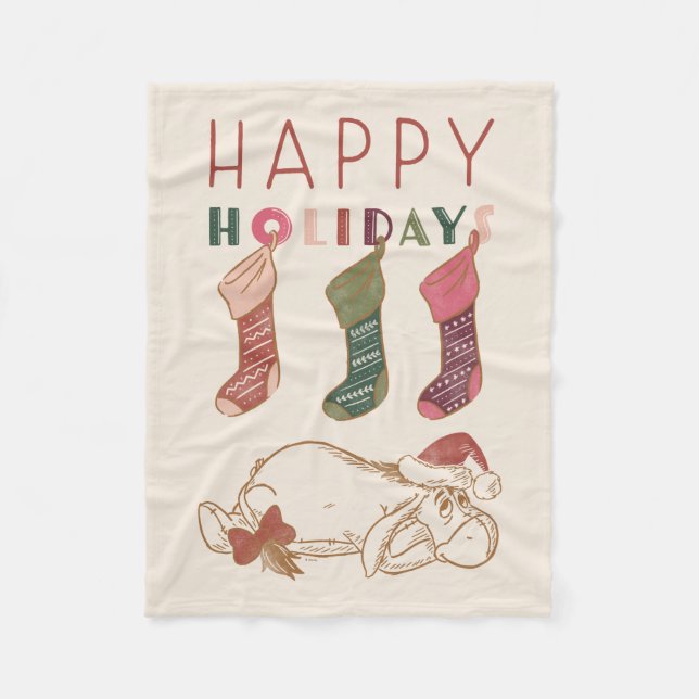 Eeyore | Happy Holidays Fleece Blanket (Front)