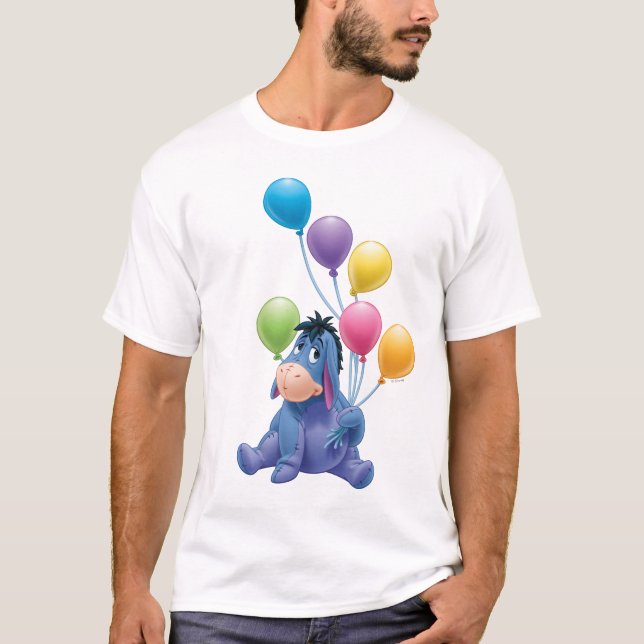 Eeyore Holding Colorful Balloons T-Shirt (Front)