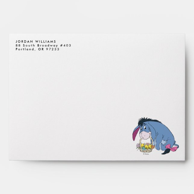 Eeyore Holding Easter Basket Full of Baby Chicks Envelope (Front)