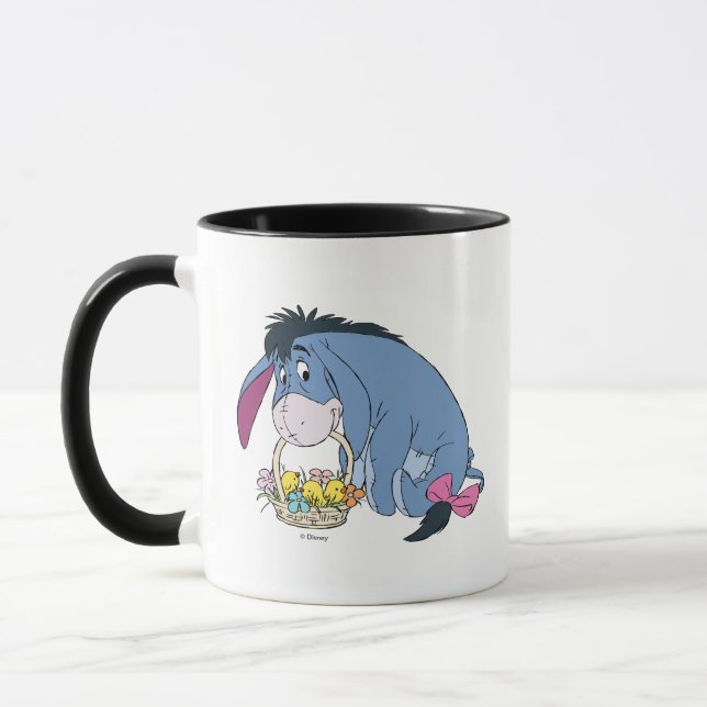 Eeyore Holding Easter Basket Full of Baby Chicks Mug (Left)