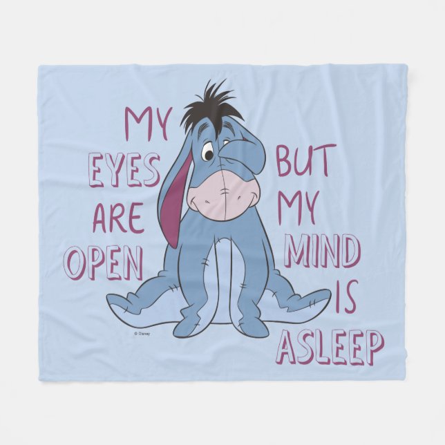 Eeyore | My Mind is Asleep Quote Fleece Blanket (Front (Horizontal))