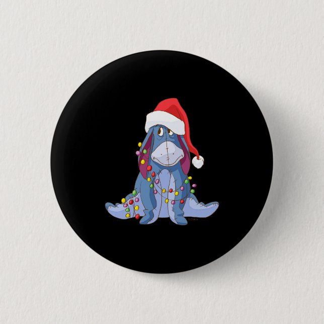 Eeyore Santa Claus  Button (Front)