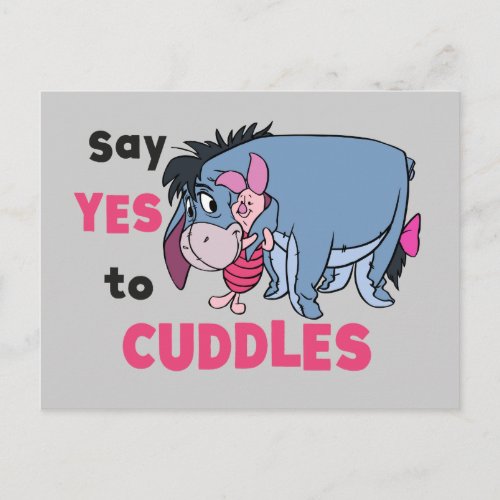 Eeyore  Say Yes to Cuddles Postcard