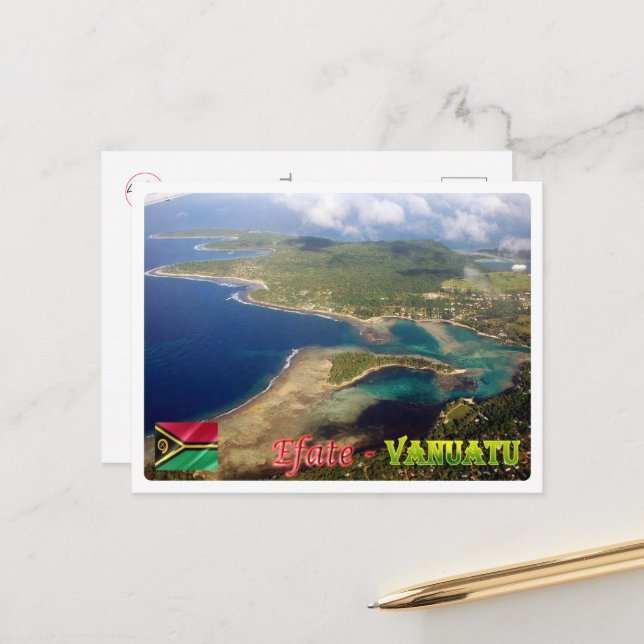 EFate - Erakor Island - Aerial View - Vanuatu - Postcard (Front/Back In Situ)