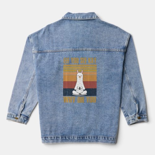 Eff You See Kay Why Oh You  Vintage Llama Yoga  Denim Jacket