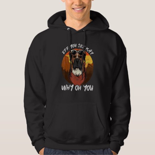 Eff You See Kay Why Oh You Vintage Yoga Boxer Dog  Hoodie