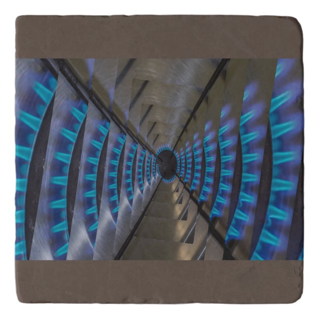 effect droste of a plate of the gas on trivet (Front)