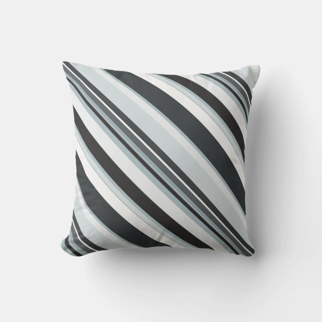 Effective Contemporary Diagonal Stripes Throw Pillow (Front)