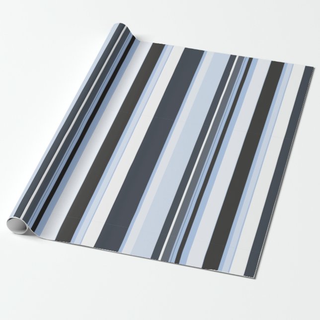 Effective Contemporary Diagonal Stripes Wrapping Paper (Unrolled)