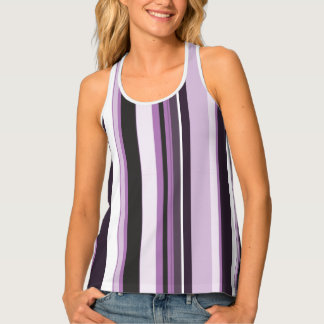 Effective Lilac Contemporary Vertical Stripes Tank Top