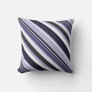 Effective Violet Contemporary Diagonal Stripes Throw Pillow