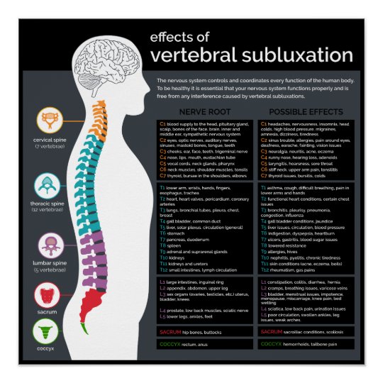 Chart Of Effects Of Vertebral Subluxations