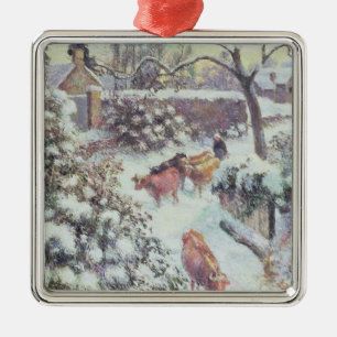 Effet de Neige a Montfoucault, 1882 Metal Ornament