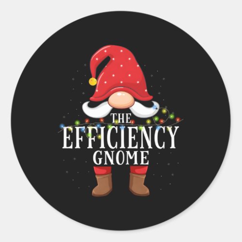 Efficiency Gnome Family Pajama Classic Round Sticker