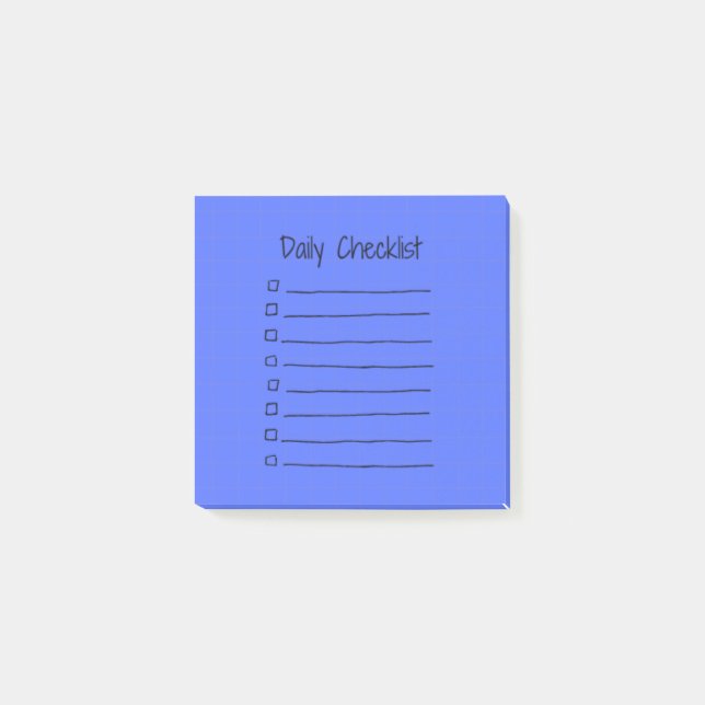 Efficient Daily Checklist Notes (Blue) (Front)