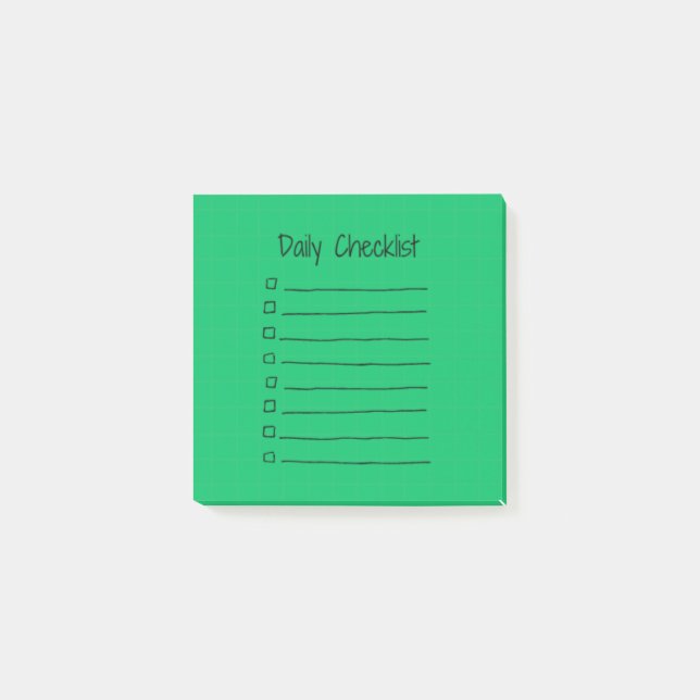 Efficient Daily Checklist Notes (green) (Front)