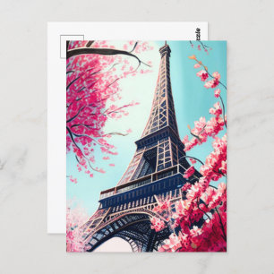 Effiel Tower in Spring Postcard