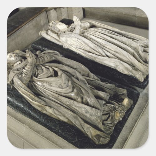 Effigies of Henri II  and Catherine de Medici Square Sticker