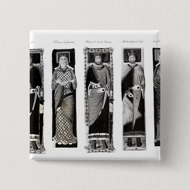 Effigies of Henry II  Eleanor of Aquitaine Pinback Button (Front)