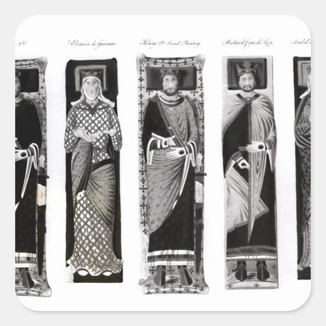 Effigies of Henry II  Eleanor of Aquitaine Square Sticker (Front)
