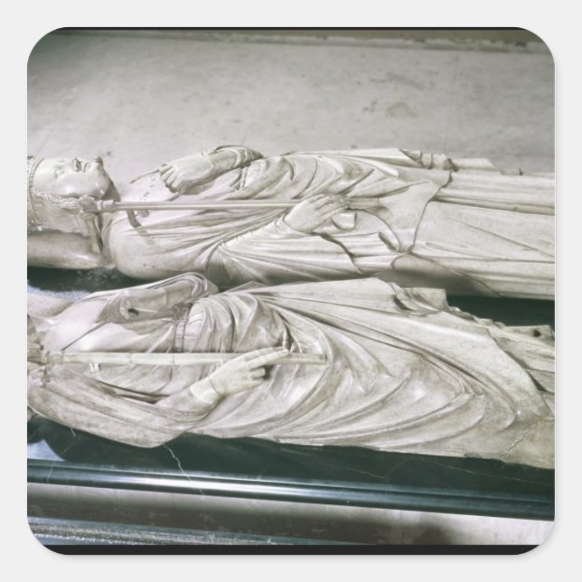 Effigies of Philippe III  the Bold and Philippe Square Sticker (Front)