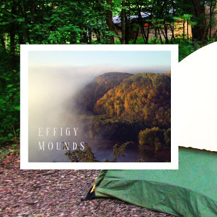 Effigy Mounds, Mississippi Overlook, Foggy, Autumn Postcard