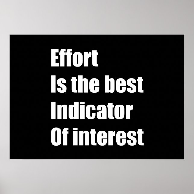 Effort is the best indicator of interest poster (Front)