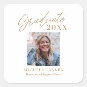 Effortless Charm Editable Color Graduation Square Sticker