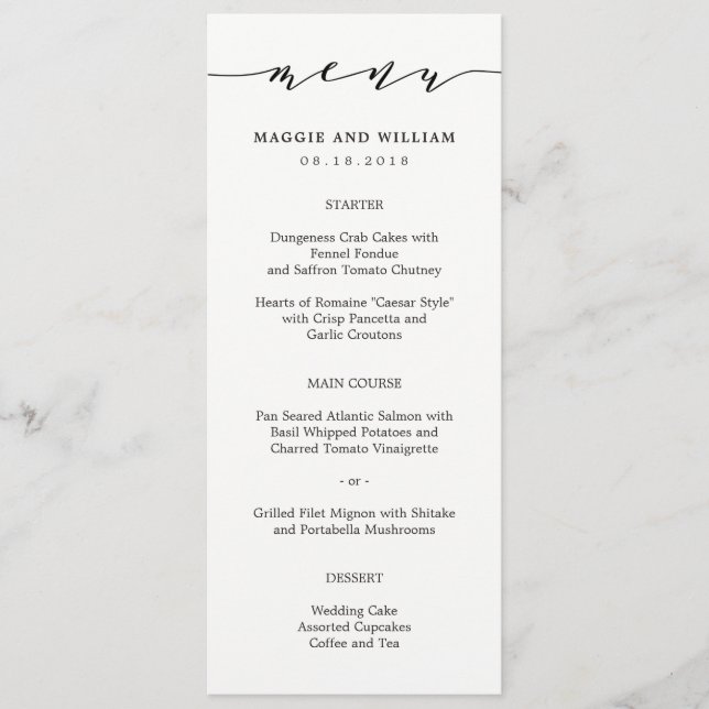 Effortless Script Menu Card (Front)